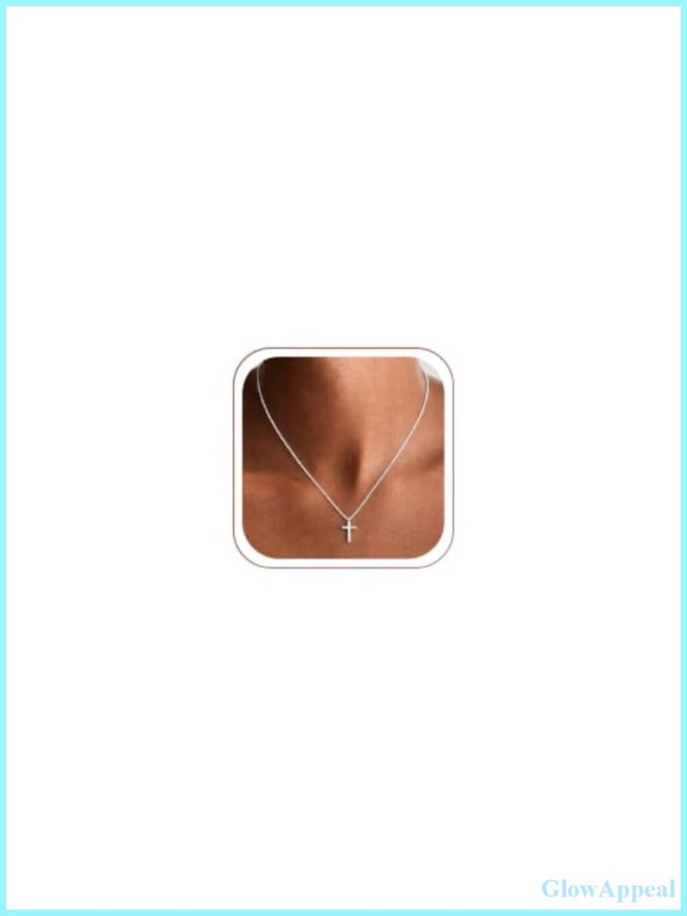 Sterling Silver Cross Necklace for Women Box Chain 18 Inch